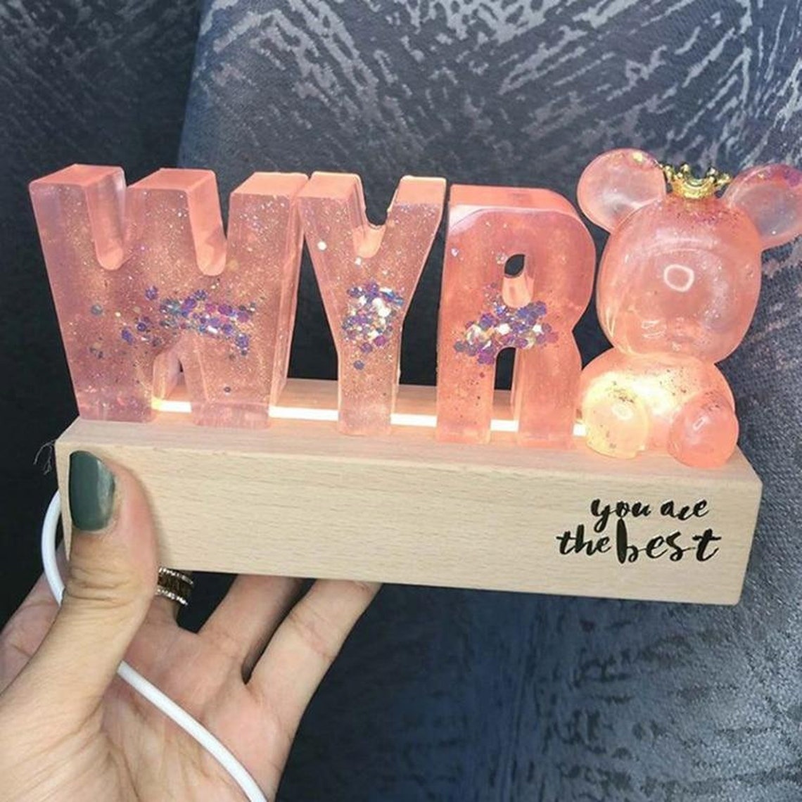 Resin Art Rectangle LED Lights Display Base Etsy