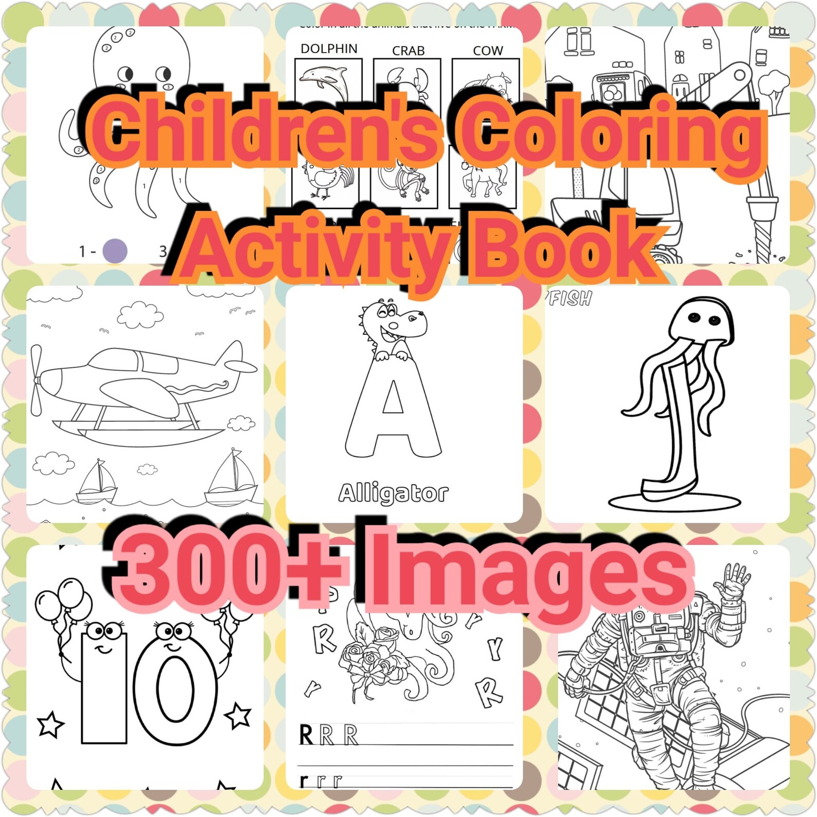 Children's Coloring Activity Book Etsy