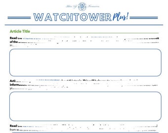 WATCHTOWER Stratégies d&#39;étude pour tirer le meilleur parti de votre étude - Réunions, étude personnelle, école à la maison, feuilles de travail pour enfants, adolescents, adultes