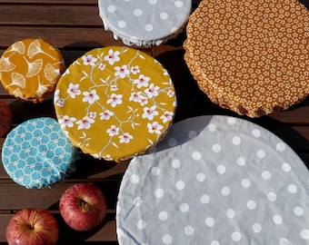 Food cover for bowls, salad bowls, ramekins and pie dishes - fabric cover / dish cover