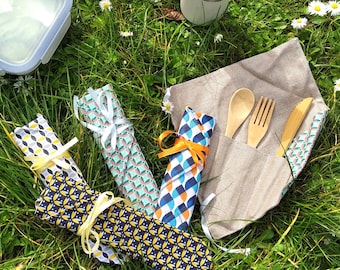 zero waste cutlery case - brush case - coated cotton case