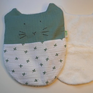bouillotte sèche graines de lin déhoussable enfant chat vert