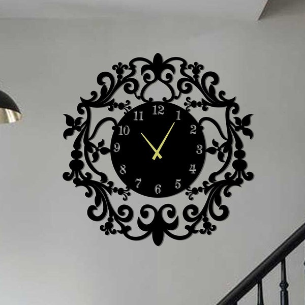 Large Wall Clock, Metal Wall Clock, Modern Wall Clock, Oversized Wall Clock, Clocks for Wall, Black Wall Clock, Minimalist Wall Clock Decor