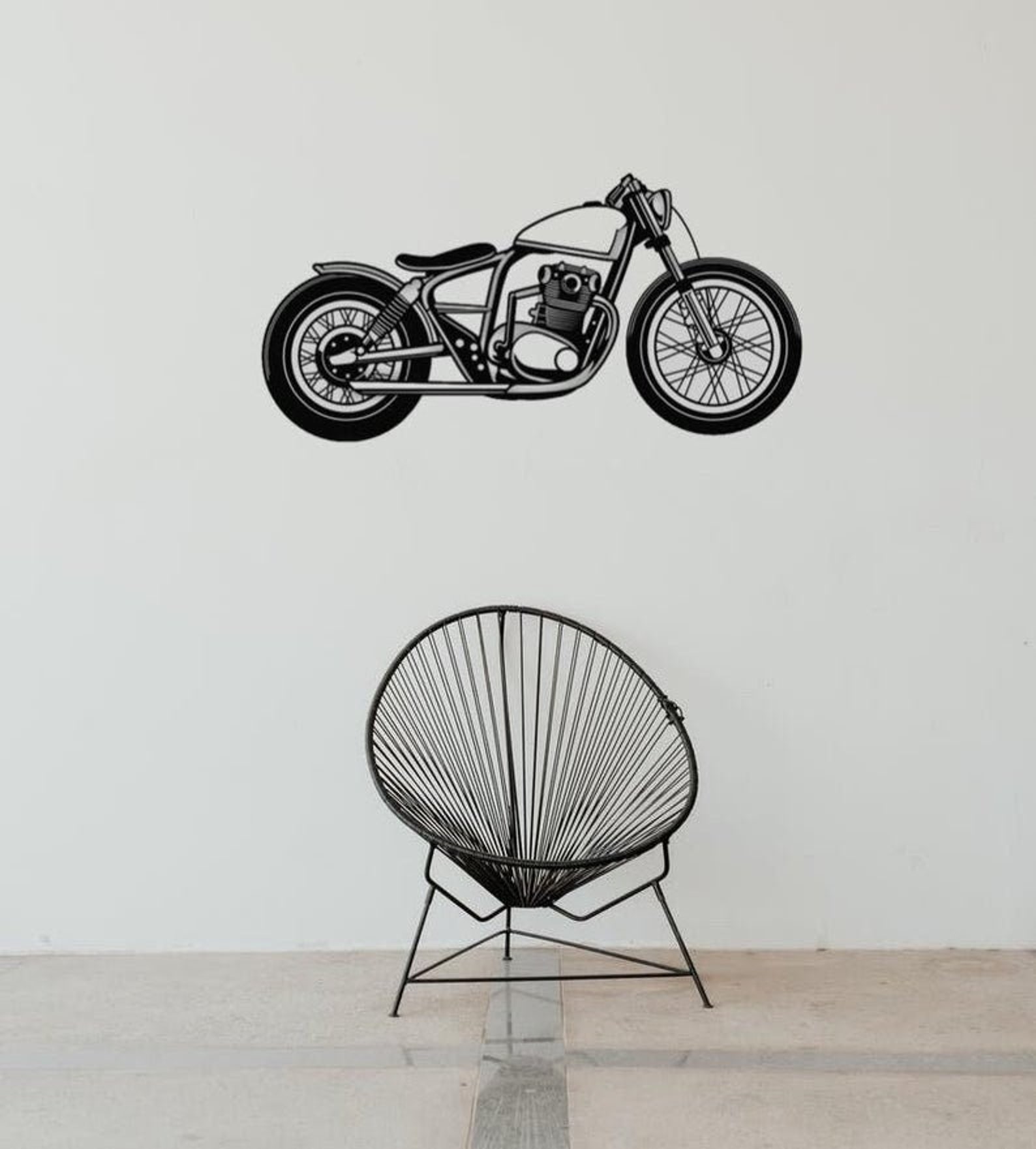 Large Metal Motorcycle Wall Art Biker Art CHOPPER Sign Etsy