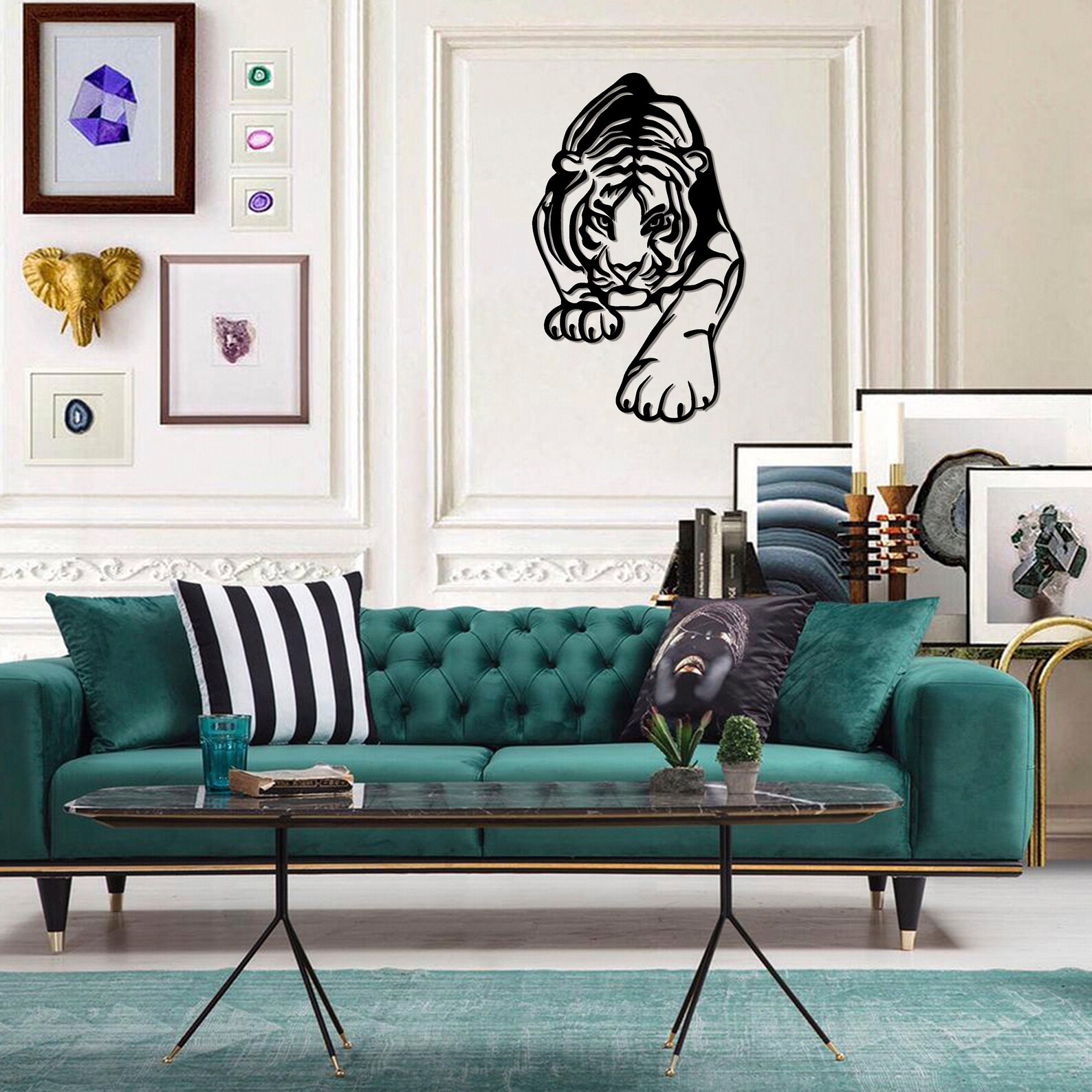 Tiger Metal Wall Art Metal Wall Decor Tiger Livingroom Wall Etsy