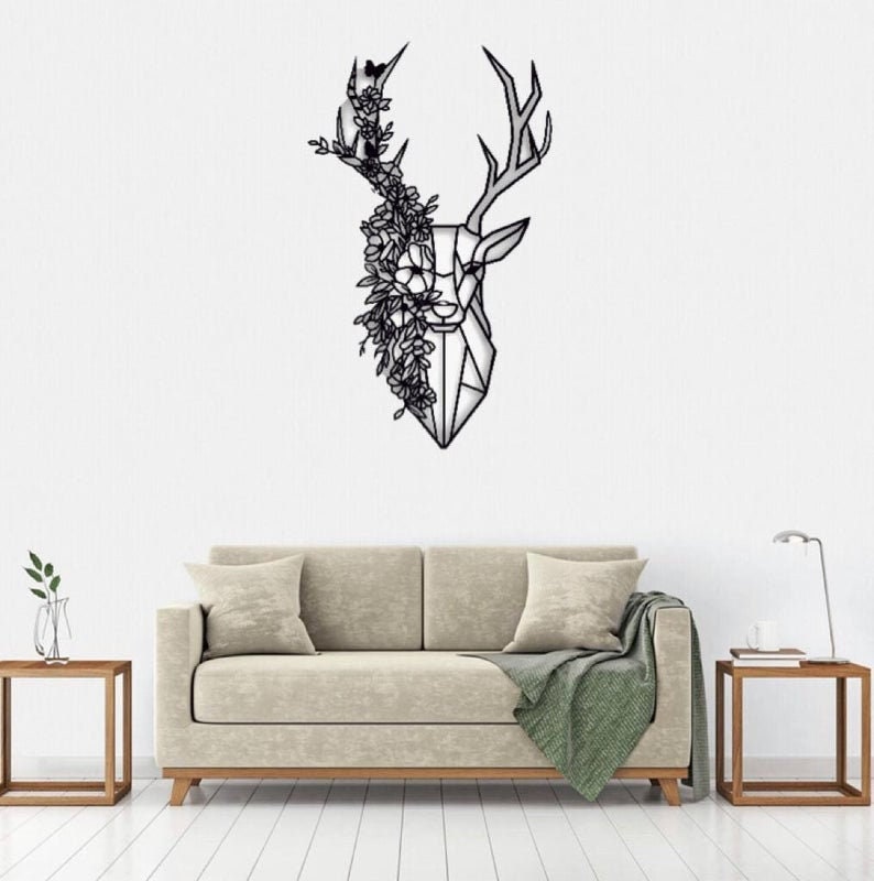 Deer Metal Wall Decor Metal Wall Art Deer Wall Art Deer Etsy