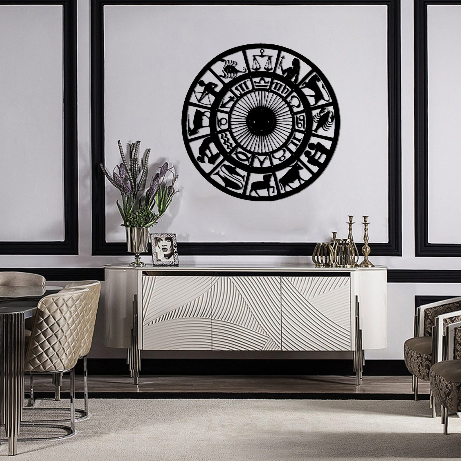 Zodiac Sign Horoscope Wall Decor Metal Wall Art Housewarming Etsy