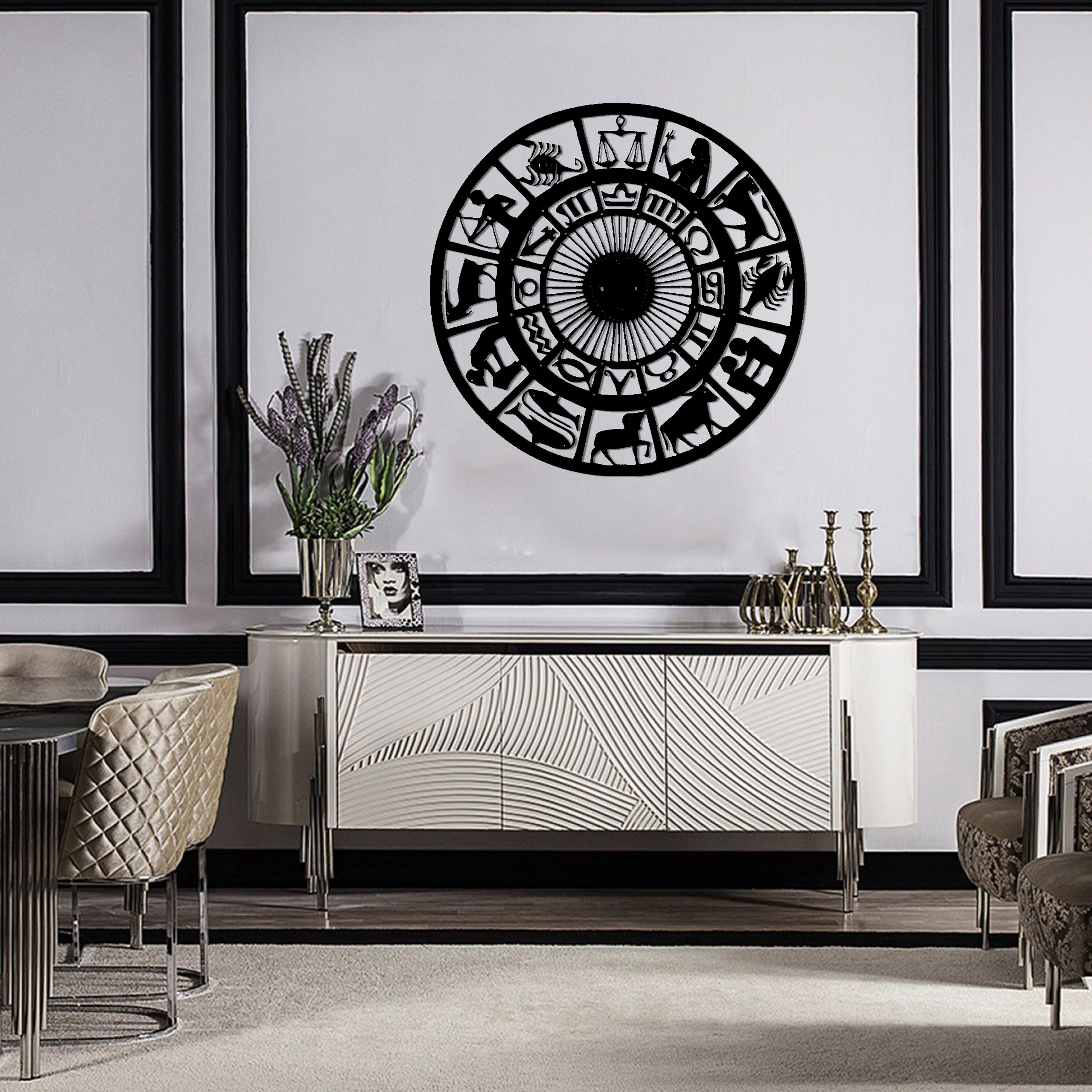 Zodiac Sign Horoscope Wall Decor Metal Wall Art Housewarming Etsy