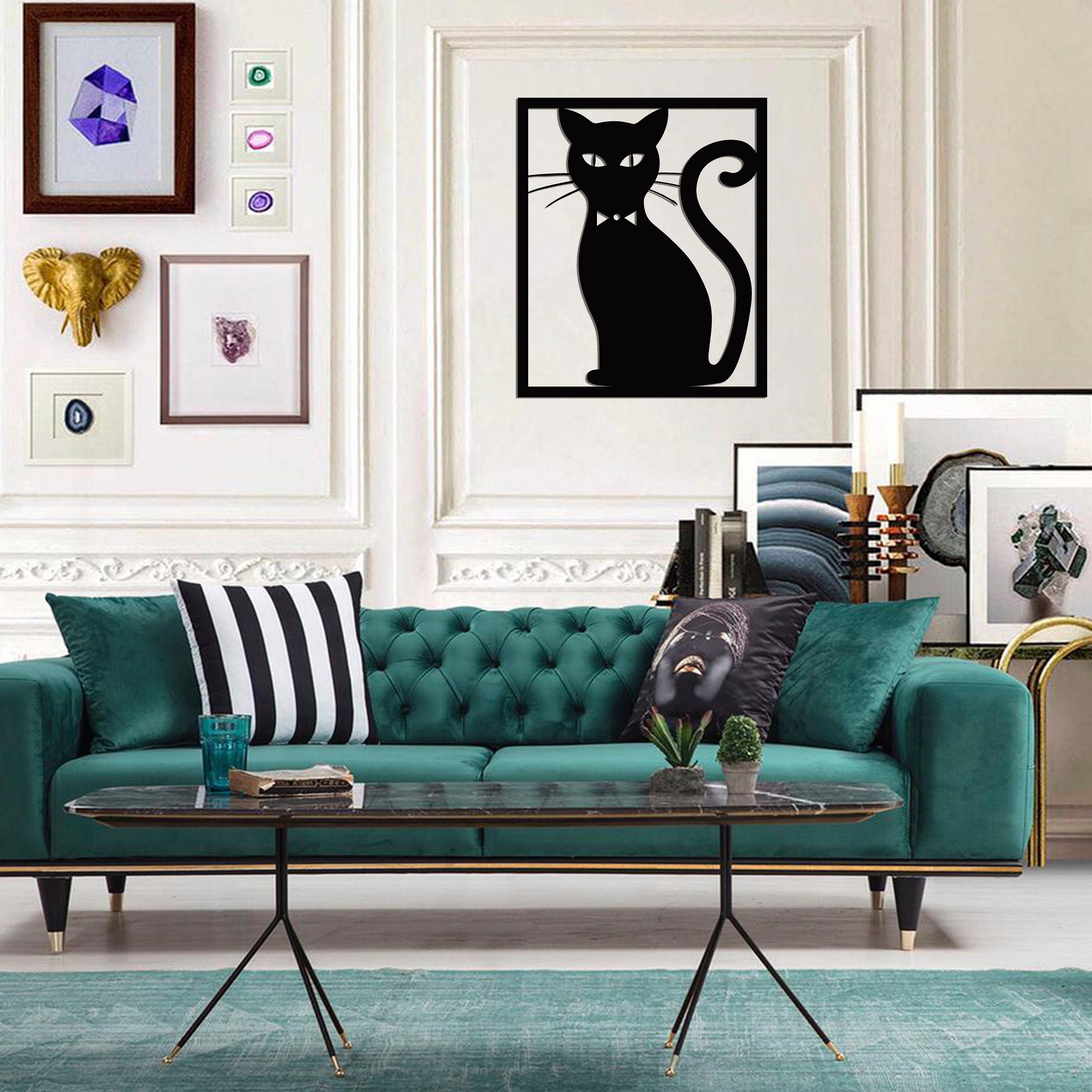 Cat metal Wall Art, Panneau