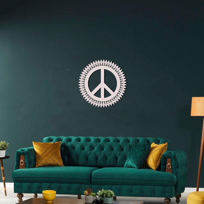 Peace Sign Decor Metal Wall Art Large Wall Art Fathers Day Etsy