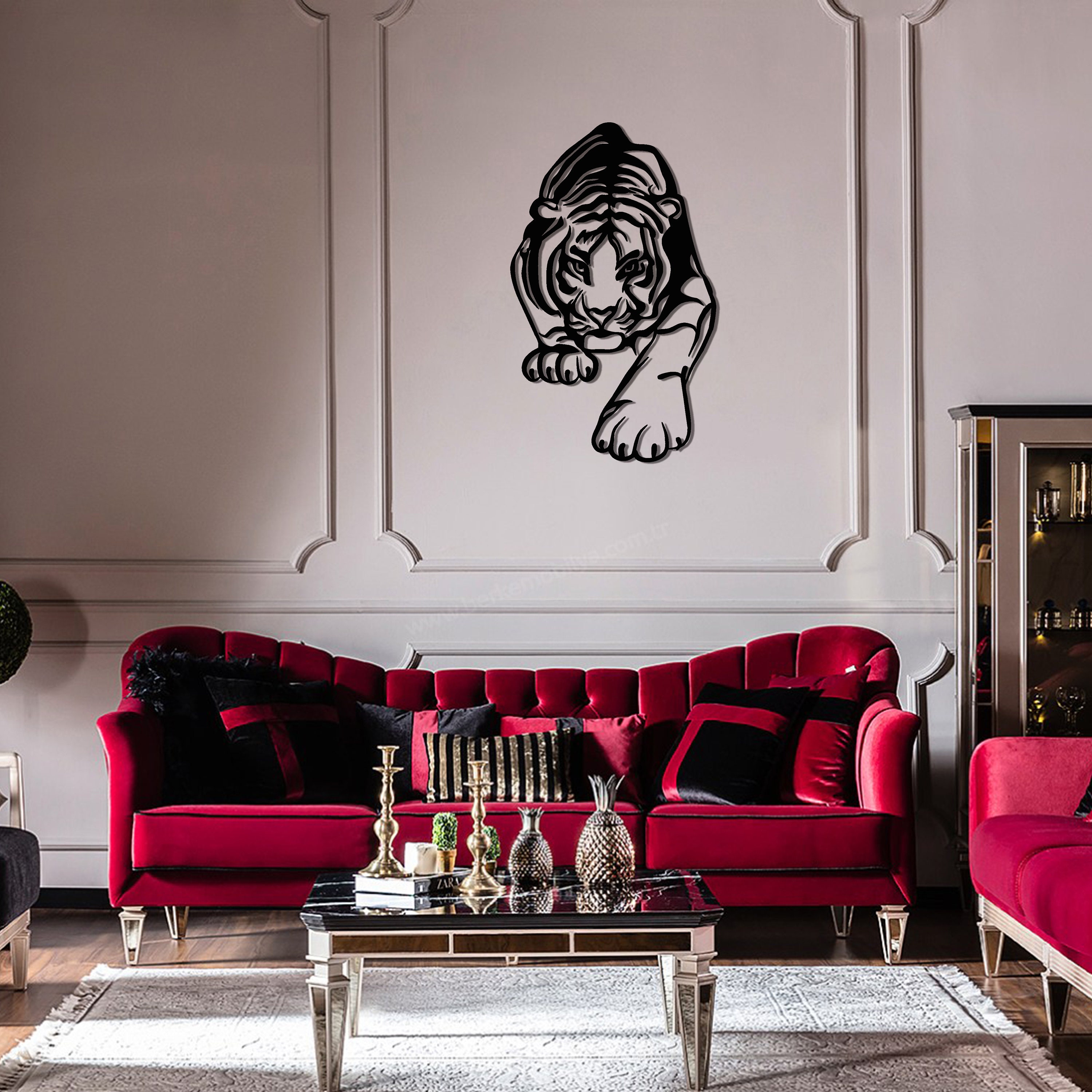 Tiger Metal Wall Art Metal Wall Decor Tiger Livingroom Wall Etsy