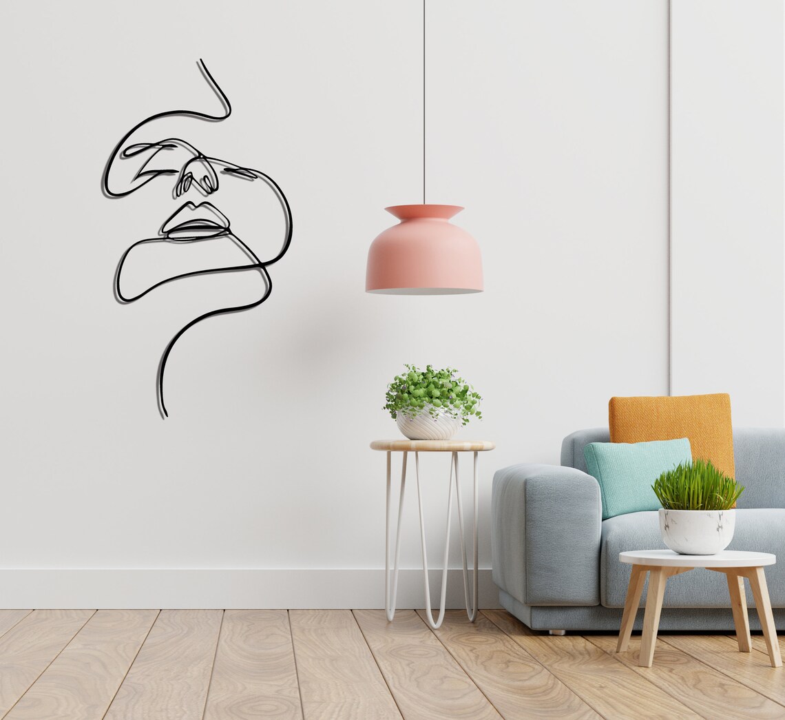 Line Wall Art Abstract Wall Art One Line Art Interior Etsy