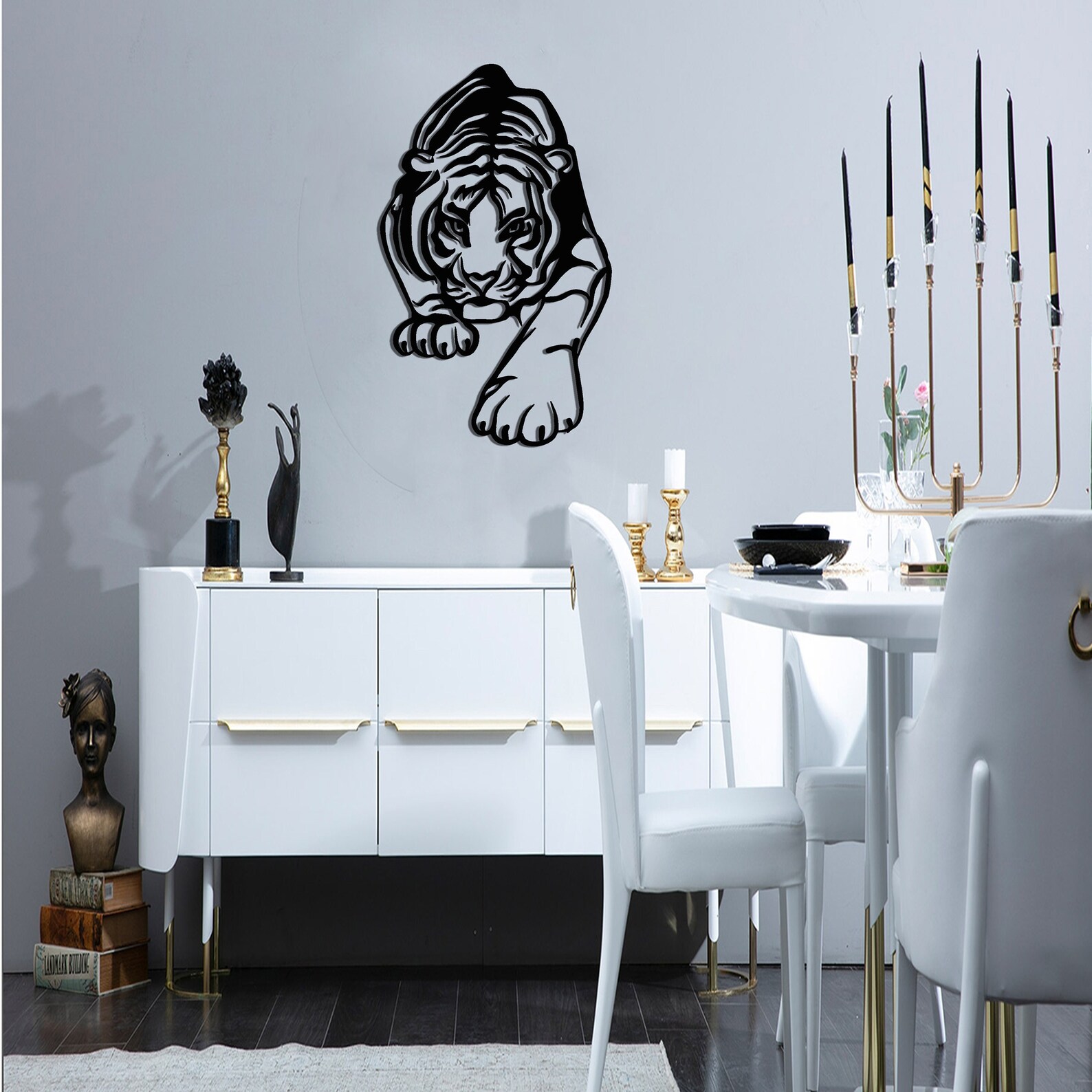 Tiger Metal Wall Art Metal Wall Decor Tiger Livingroom Wall Etsy