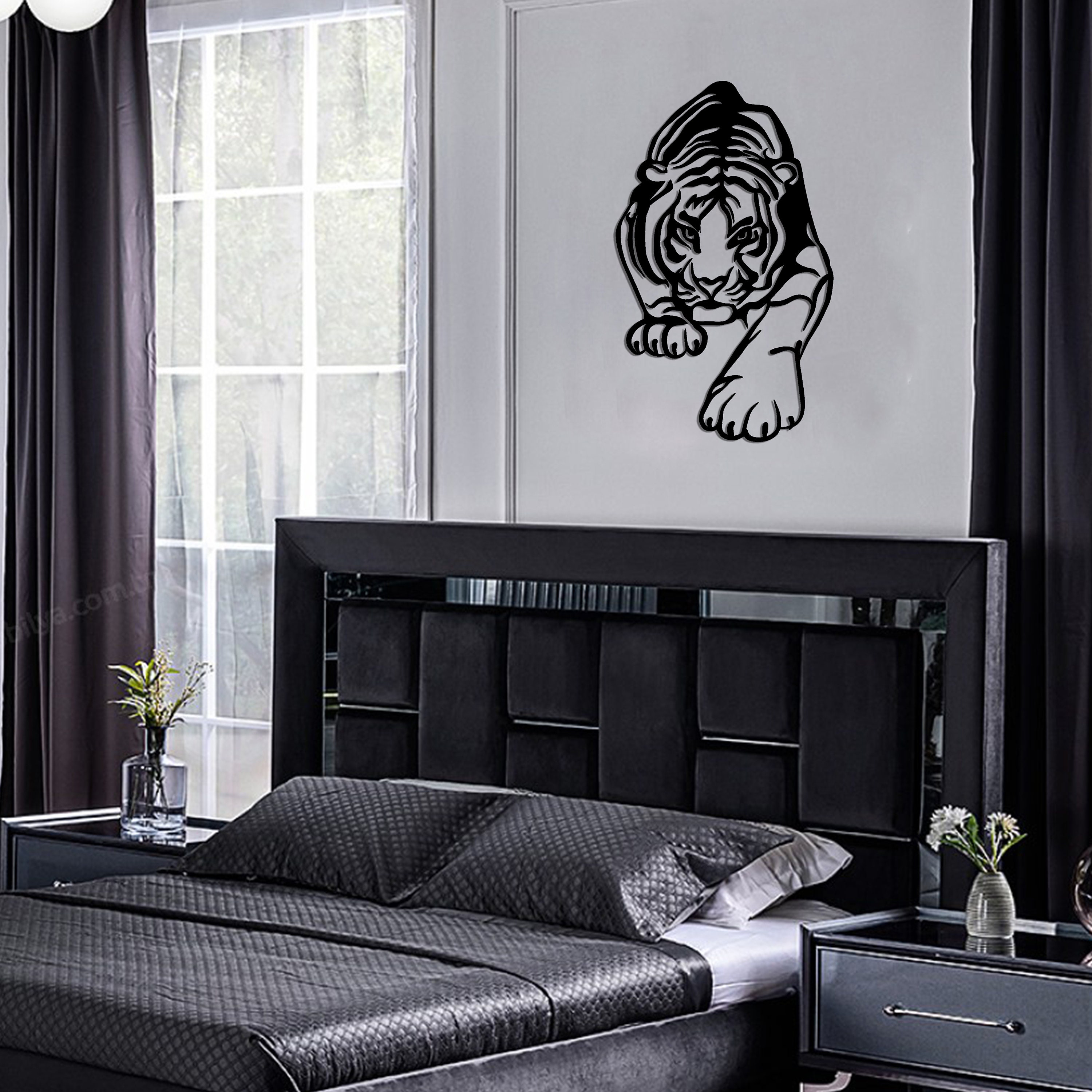 Tiger Metal Wall Art Metal Wall Decor Tiger Livingroom Wall Etsy