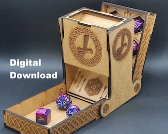 Dice Tower - dice tower - dice box - foldable - laser cut file - SVG PDF CDR