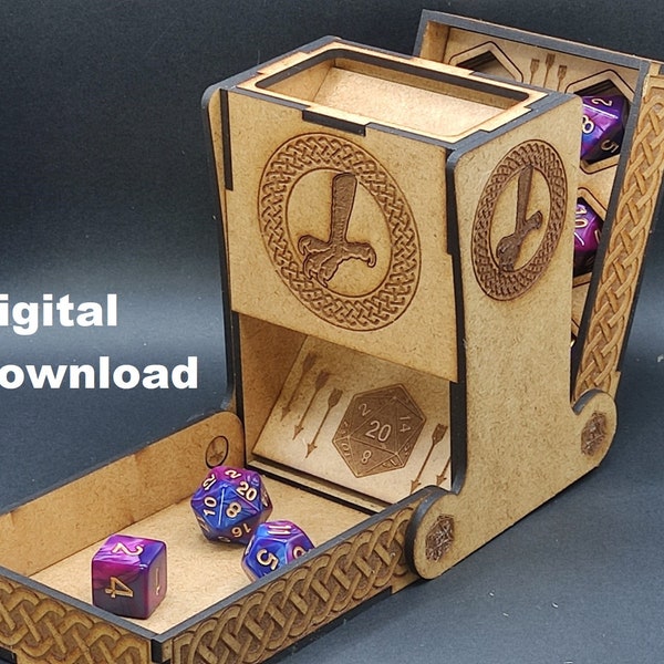 Dice Tower - dice tower - dice box - foldable - laser cut file - SVG PDF CDR