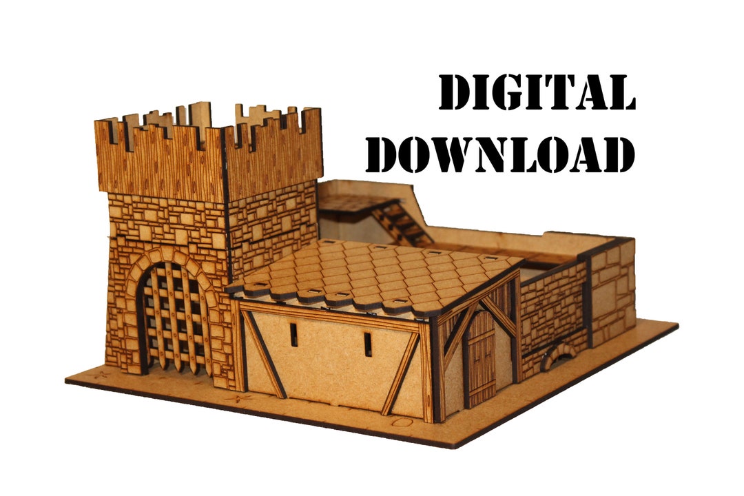 Laser Cutting Files SVG Fantasy Watchstation/cityguard Castle Dnd