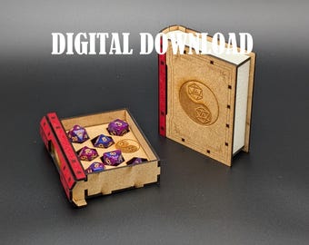 Dice Box - Book Shaped - Digital Download - SVG PDF - DnD accessories
