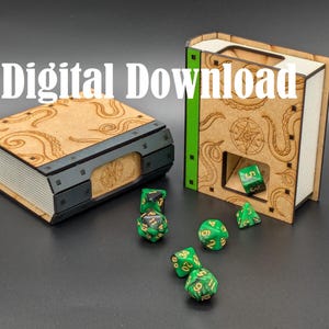Tour de dés en forme de livre - Téléchargement numérique - SVG PDF - Accessoires DnD