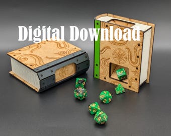 Book Shaped Dice Tower - Digital Download - SVG PDF - DnD accessories
