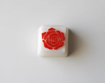 Red Rose Keycap for Cherry MX Mechanical Keyboards - 3D Printed PLA