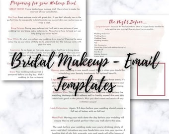 BUNDLE - Modelli per makeup artist Download digitali x 3, Come prepararsi per la prova nuziale, la bellezza nuziale e la lista di controllo notturna
