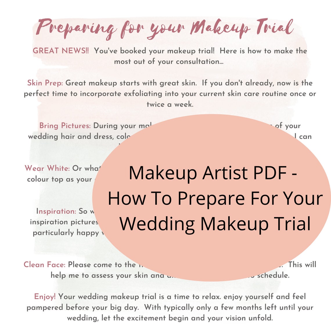Makeup Artist Template Bundle Email PDF Bridal Beauty &amp; | Etsy
