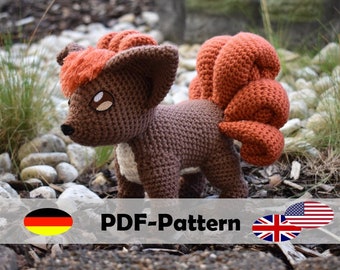 Vulpix • Fox Animal • Crochet Pattern • Amigurumi PDF File [GERMAN and ENGLISH] incl. Embroidery File