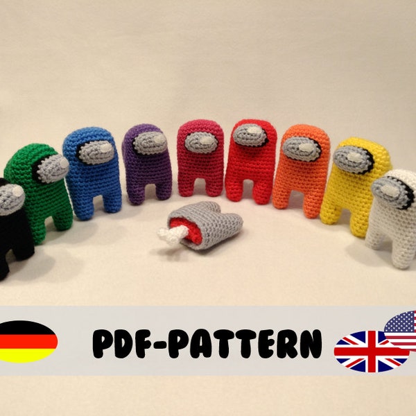 Among Us • Crochet Pattern • Amigurumi PDF File (GERMAN and ENGLISH) • little Astronaut