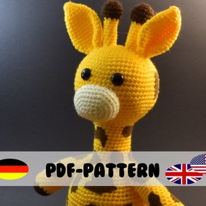 Charlotte la giraffa • Schema all'uncinetto • File PDF Amigurumi [Tedesco Inglese]
