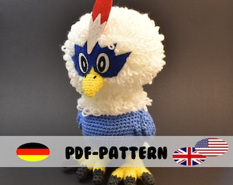 Rufflet • Crochet Pattern • Amigurumi PDF File (GERMAN and ENGLISH) incl. Embroidery File