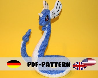 Dragonair • Crochet Pattern • Amigurumi PDF File [GERMAN and ENGLISH] incl. Embroidery File • Snake