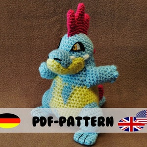 Croconaw • Crochet Pattern • Amigurumi PDF File (GERMAN and ENGLISH) incl. Embroidery File • Dinosaur