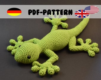 Fynn the Lizard • Gecko Crochet Pattern • Amigurumi PDF File [english german]