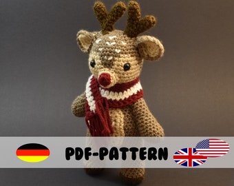Alma the Reindeer • Crochet Pattern • Amigurumi PDF File [GERMAN and ENGLISH] • for Christmas