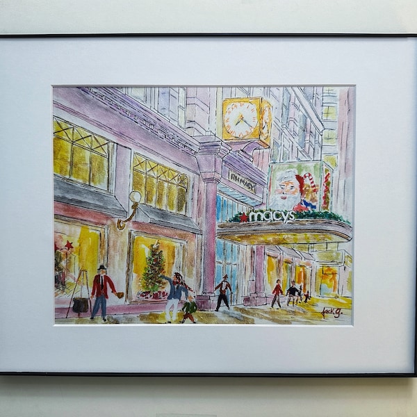 Holiday View of the R.H. Macy Building at Herald Square, NYC - PRINT