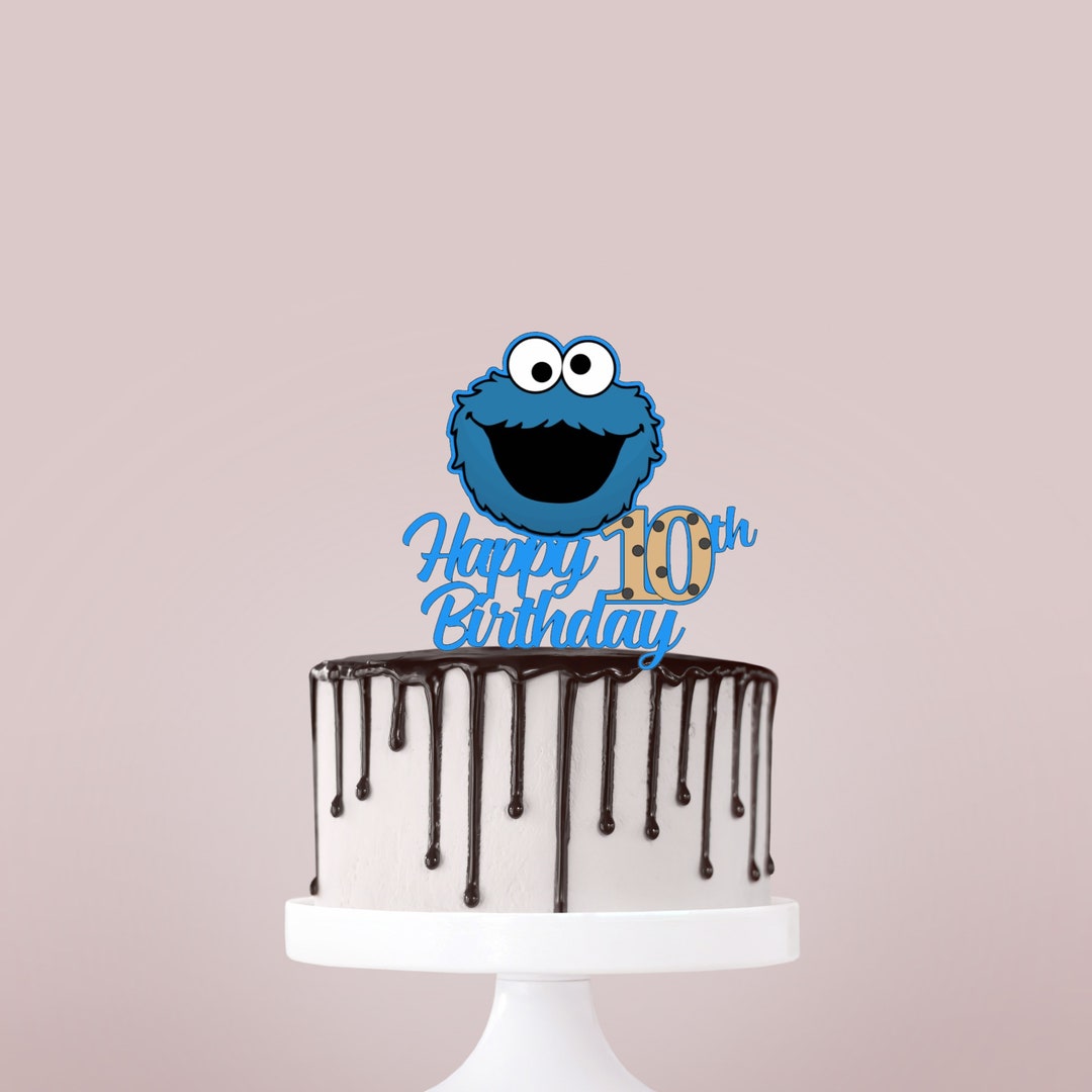 Cookie Monster Cake Topper - Etsy