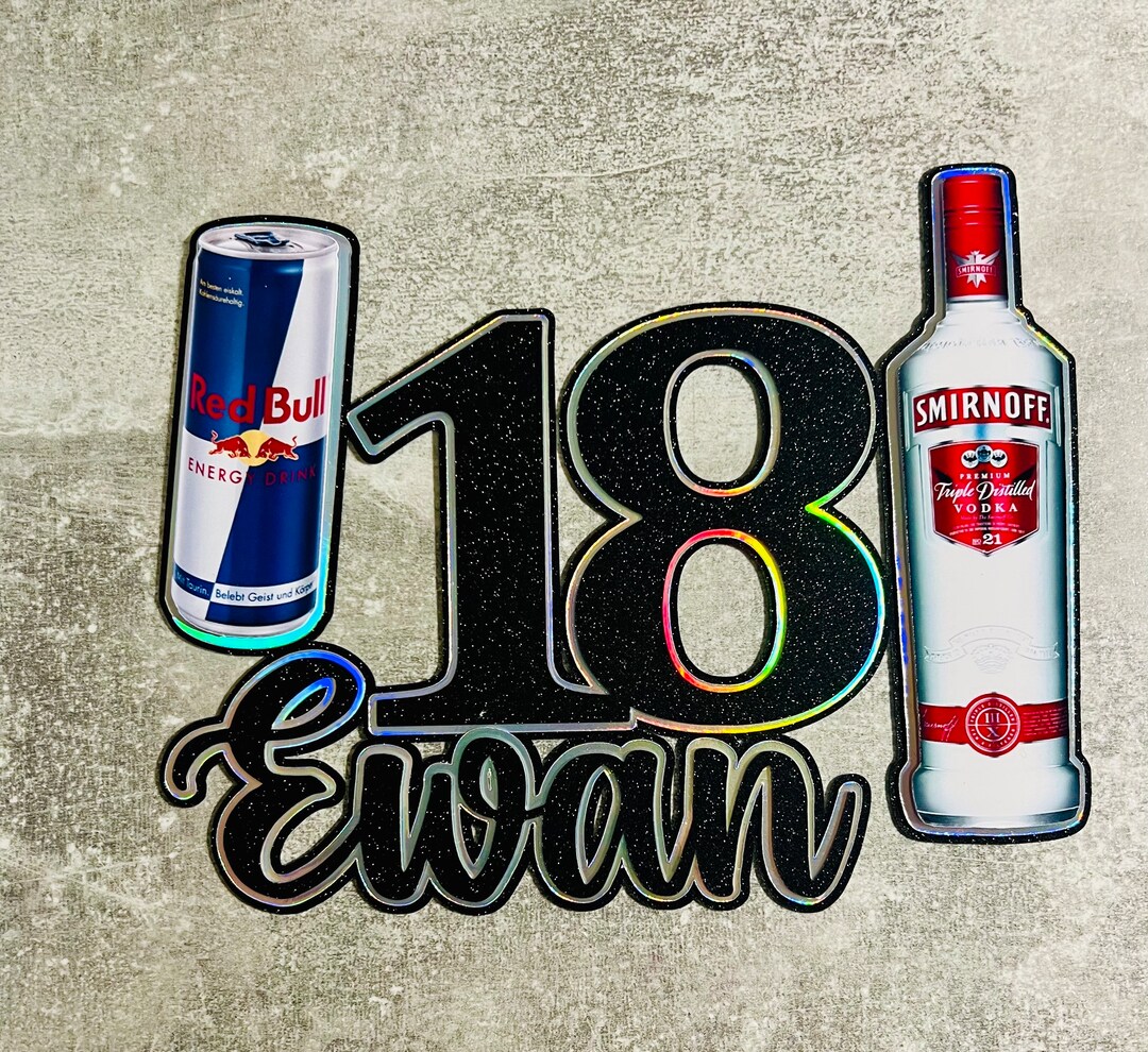 Vodka & Redbull Themed Cake Topper Etsy