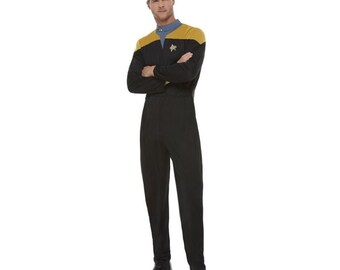 Star Trek Kostüm TOS Damen Uniform Kleid Fasching Cosplay Party Rot & Blau DEU