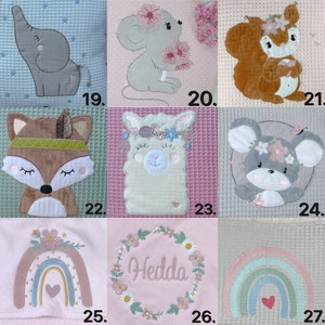 Babydecke personalisiert, Kinderdecken, Decke mit Waffelpique und Steppstoff image 5