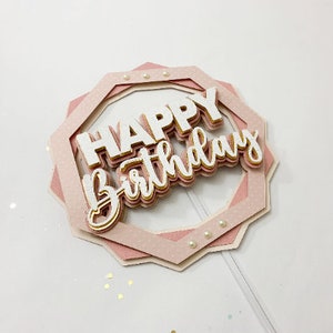 Cake topper SVG, Happy Birthday Cake Topper, Do It Paper, Cutting files for Cricut Machine - Silhouette