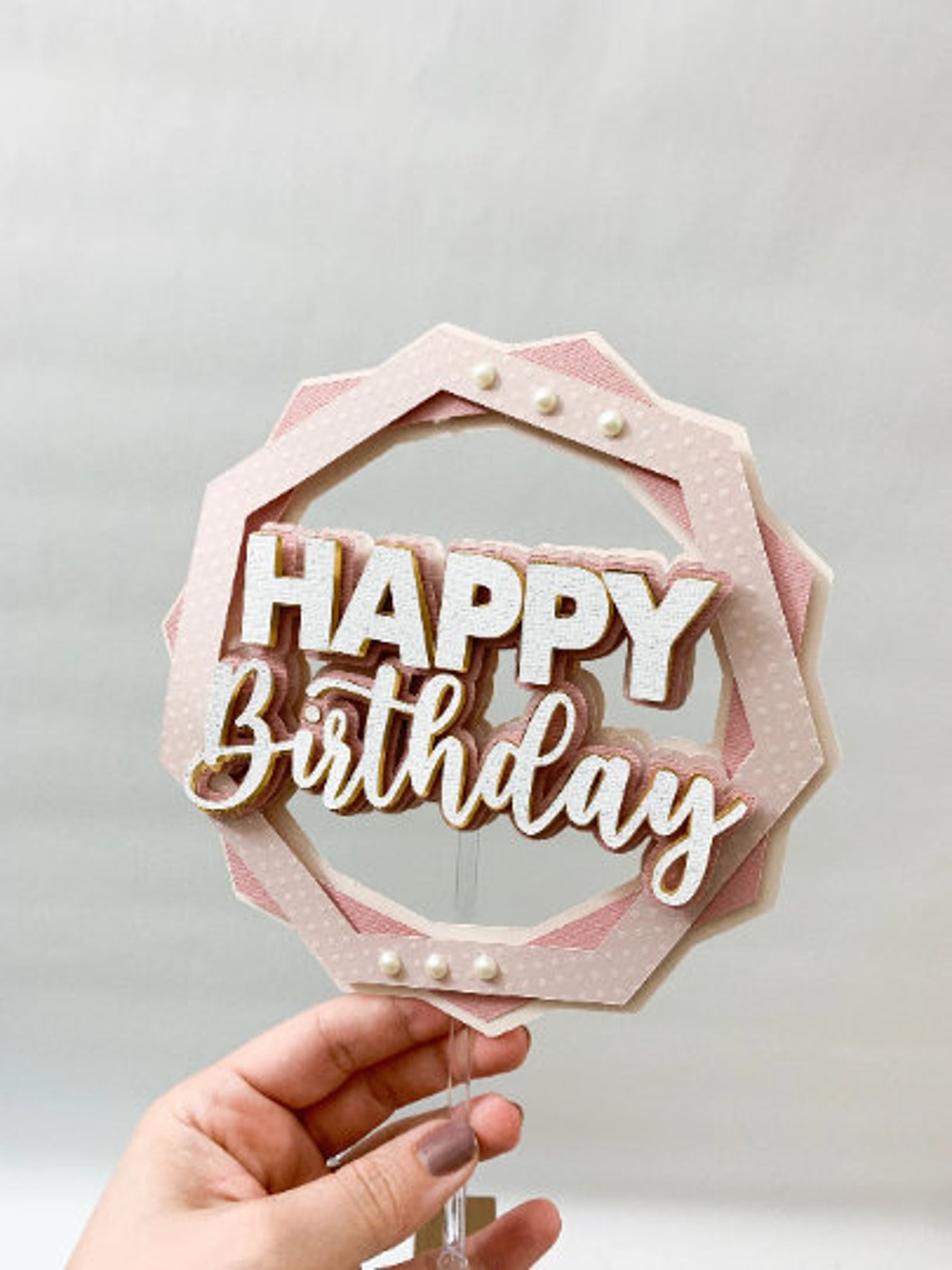 Cake Topper SVG Happy Birthday Cake Topper Cutting Files for | Etsy