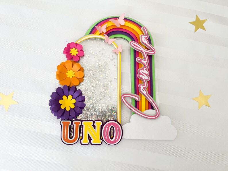 Rainbow Shaker, Cake topper SVG and studio, Do It Paper, Cutting files for Cricut Machine - Silhouette image 3