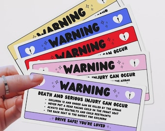 Air Bag Warning Sticker - Interior Car Decor For Personalization and Safety