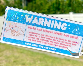 Air Bag Warning Sticker - Car Visor Label Cover For Personalization and Safety