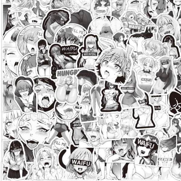 Lewd anime waifu stickers, sexy stickers, anime stickers, sexy anime girls