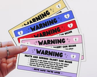Air Bag Warning Sticker - Car Visor Label Cover For Personalization and Safety
