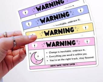 Affirmations Air Bag Warning Sticker - Interior Car Decor For Personalization and Safety