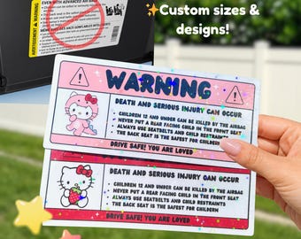 Air Bag Warning Sticker - Car Visor Label Cover For Personalization and Safety