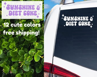Sunshine & Diet Coke Vinyl Decal | Holographic Car Sticker | Tumbler Laptop Decal